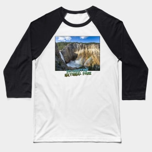 Wyoming State Outline (Lower Yellowstone Falls) Baseball T-Shirt